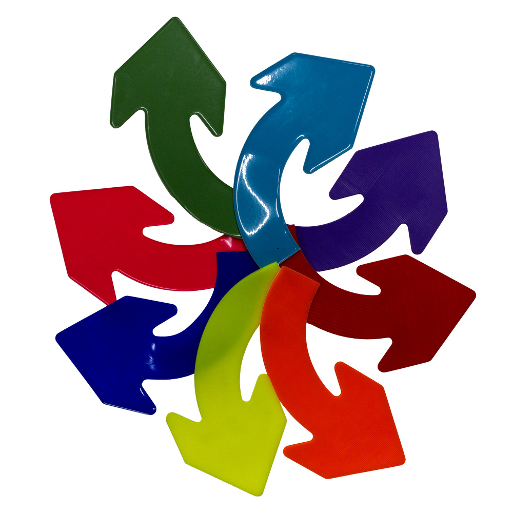 Bodenmarkierung gebogener Pfeil